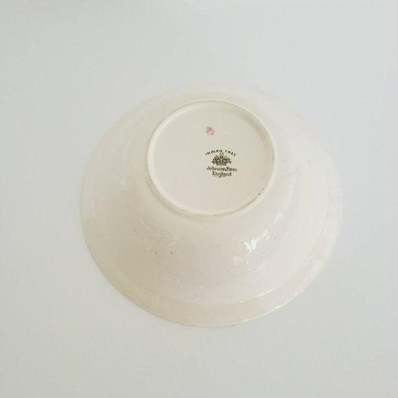 Vintage Johnson Bros Indian Tree 8" Round Serving Bowl Oriental Red Green Floral - Picture 7 of 10